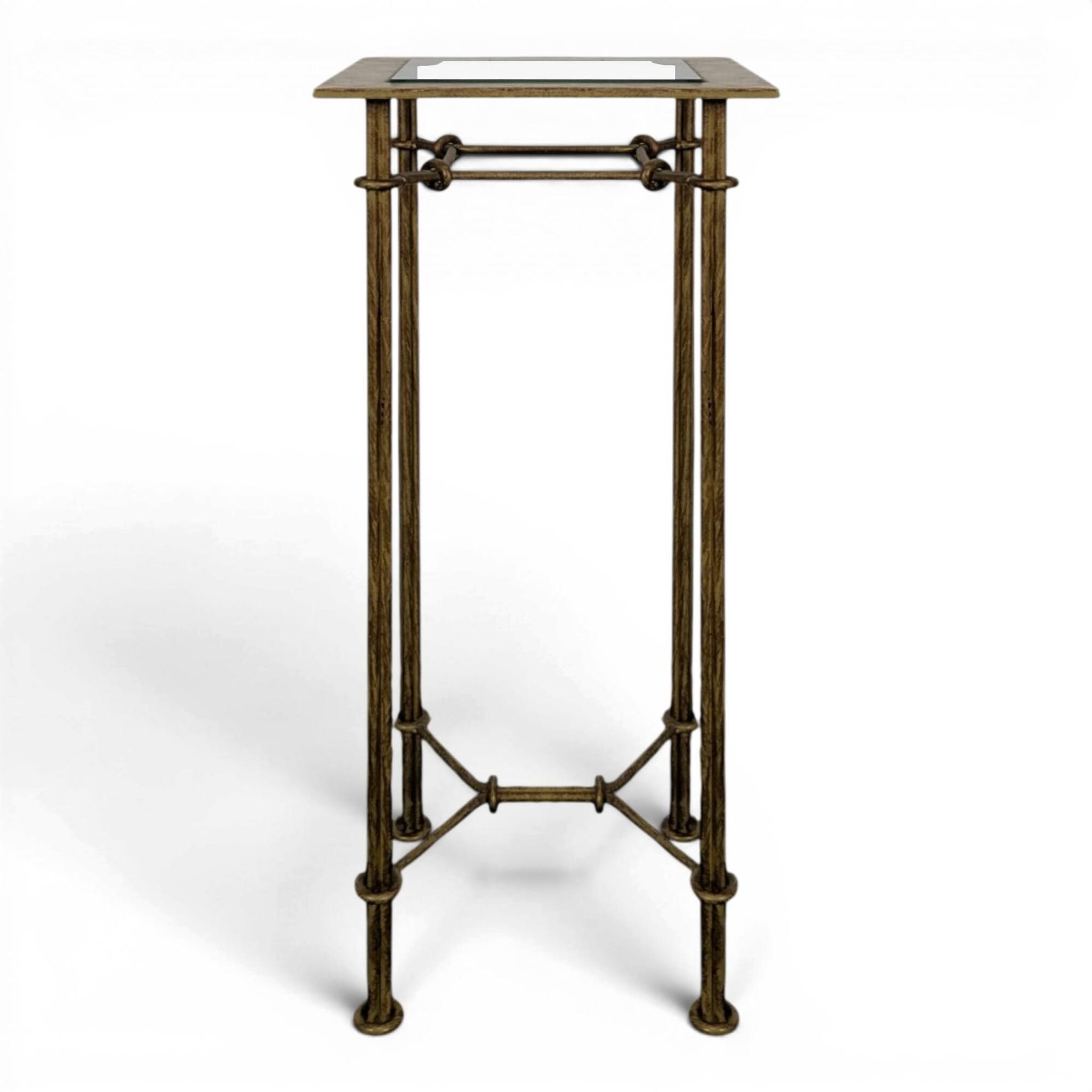 Wrought iron side table in the style of Diego Giacometti.
