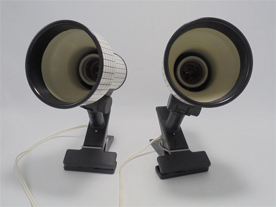 Pair of vintage clip-on spotlights