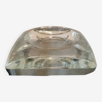 Large vintage glass paved ashtray