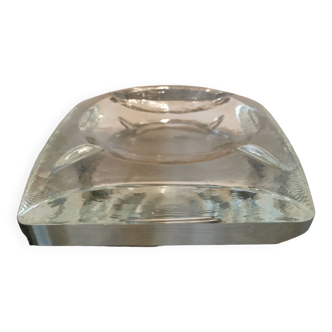 Large vintage glass paved ashtray