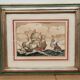 Beautiful setting marine boats ships galions, litho. holland 1672