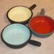 Set of 3 colored iron pans