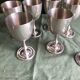 Silver-plated metal stemmed glasses