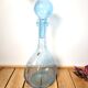 Carafe Biot blue bubbled glass
