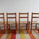 Set of 4 straw chairs and a stool