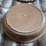 Antique pie dish in slipware