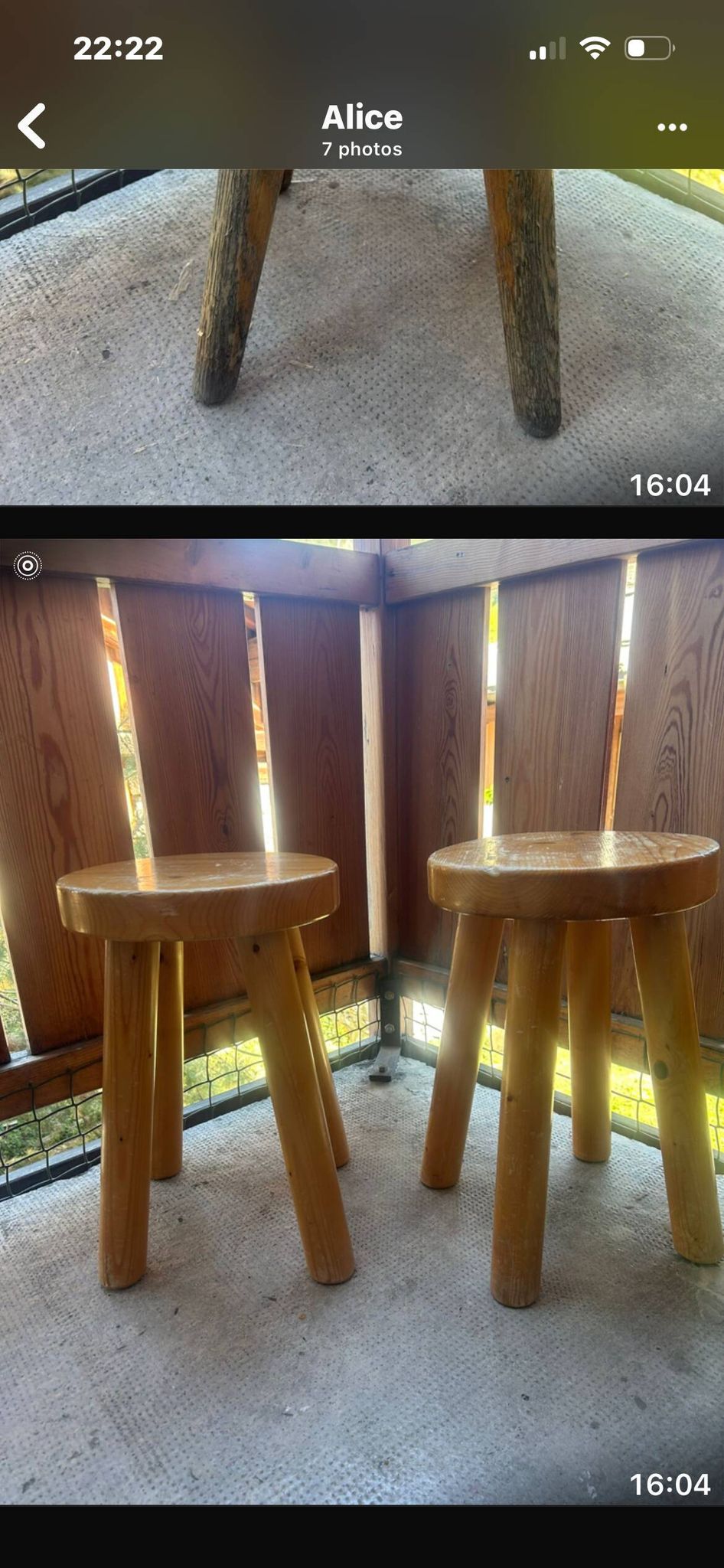 Pair of Charlotte Perriand stools - 1965 for Les Arcs 1600