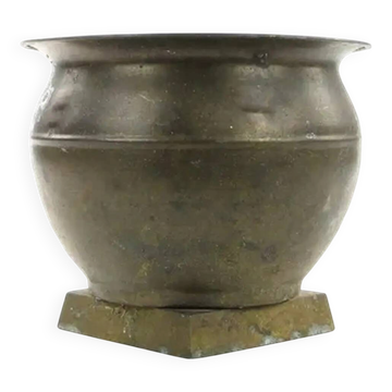Art Deco flower pot cover, pewter, Poland, 1970s