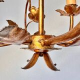 Old gilded metal chandelier circa 1960