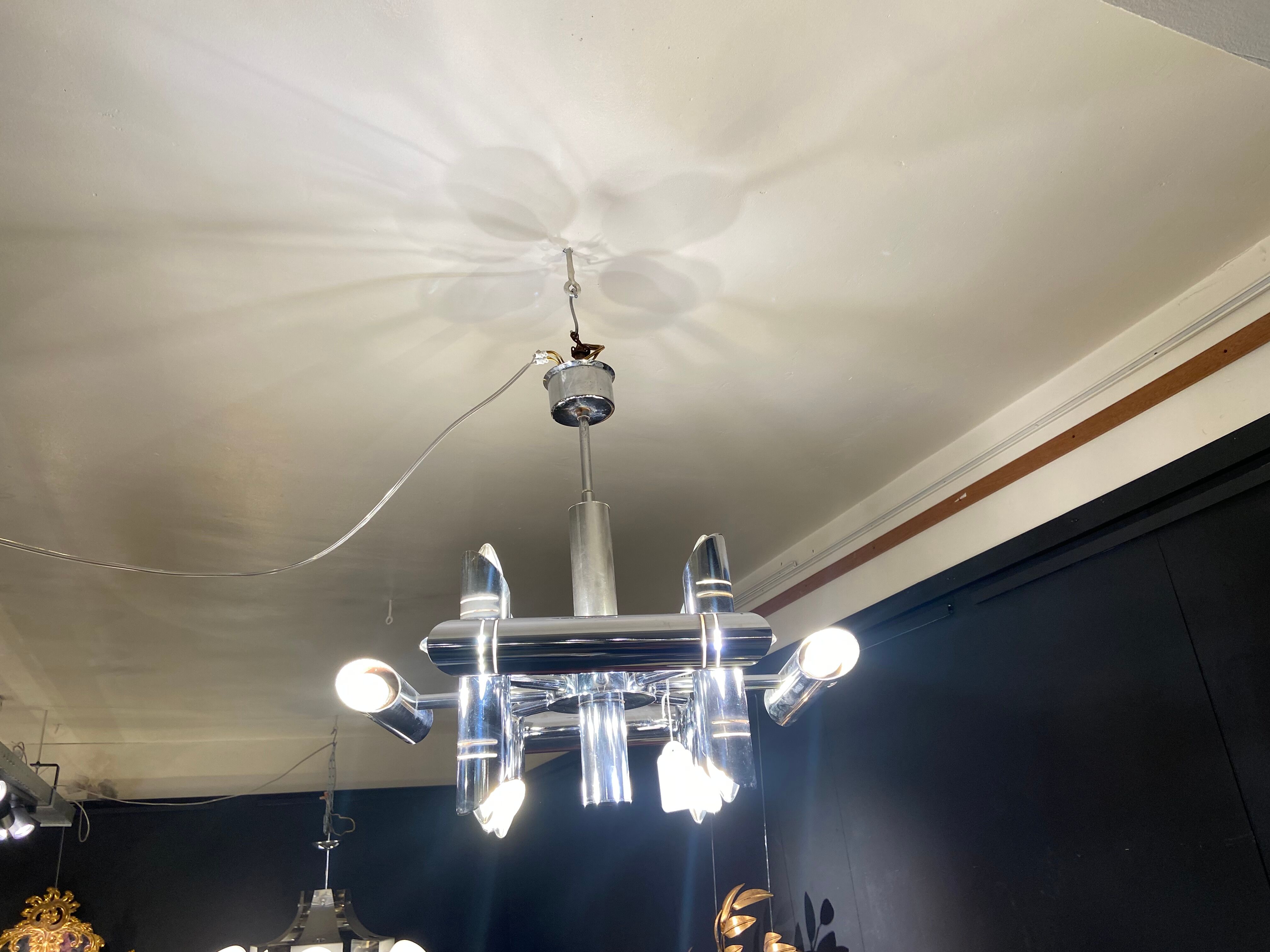 Chrome suspension by Sciolari, 1970s