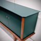 Vintage wooden low sideboard, compass feet