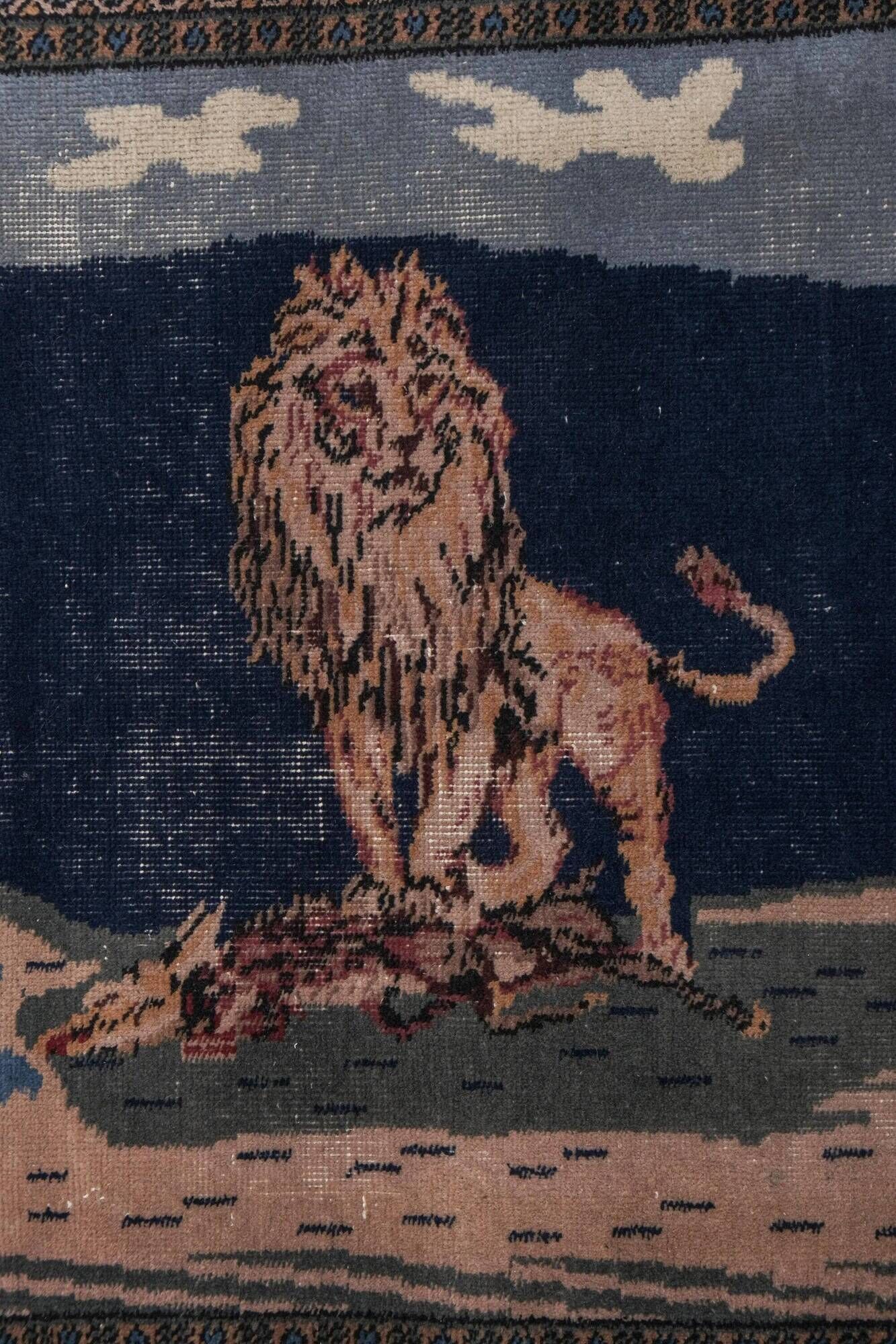Vintage hand-embroidered textile 98x122 cm