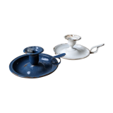 Duo of enamelled candlesticks