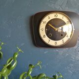 Vintage formica clock silent wall clock "black and red"