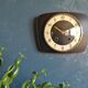 Vintage formica clock silent wall clock "black and red"