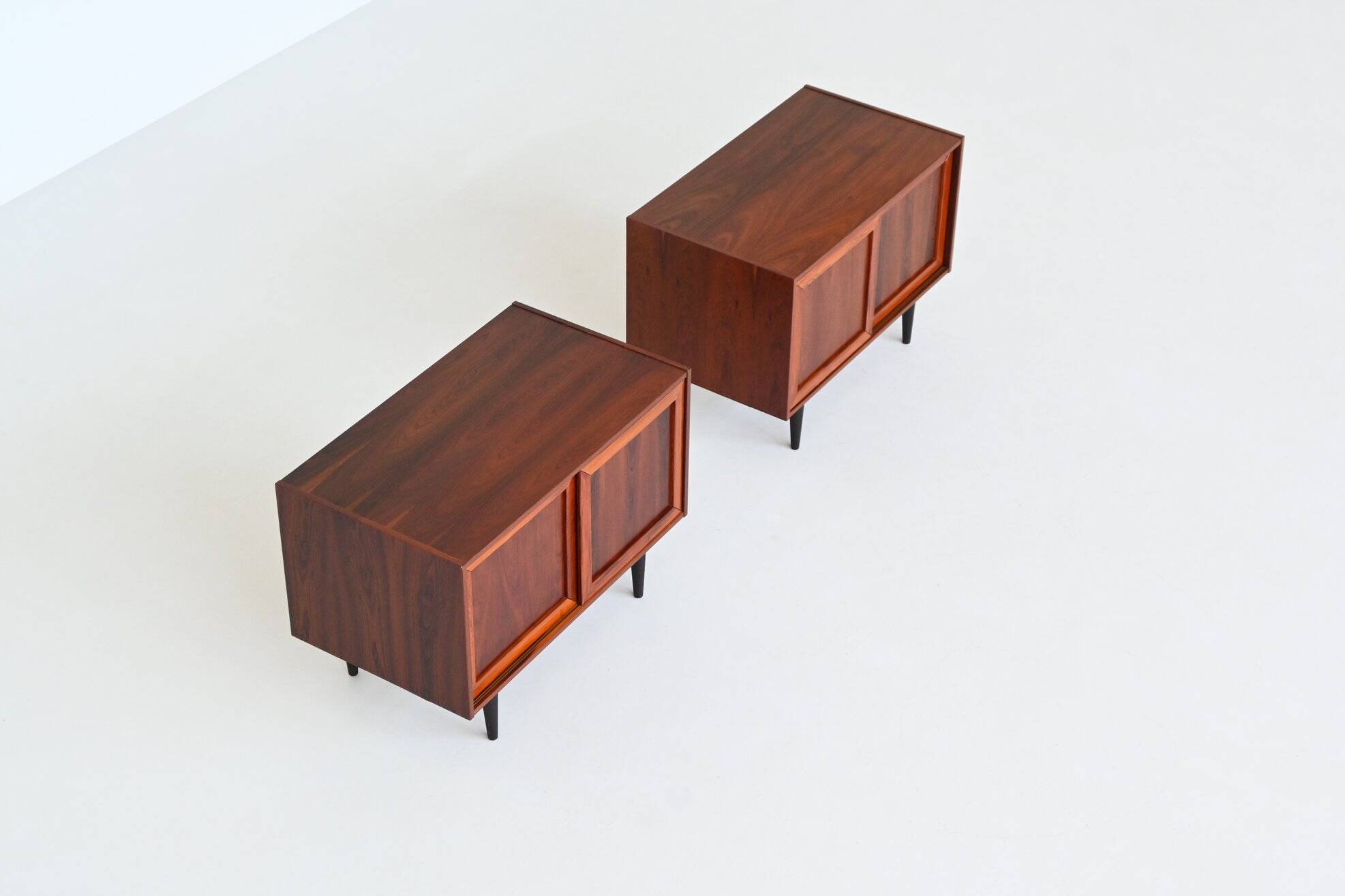 Pair of IB Kofod-Larsen cabinets in rosewood, Faarup, Denmark 1960.