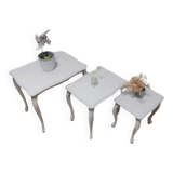 3 painted wooden nesting tables