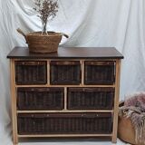 6-drawer rattan chest of drawers