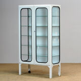 Glass & iron medical cabinet, 1970s
