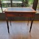 Side table with drawer and leather top