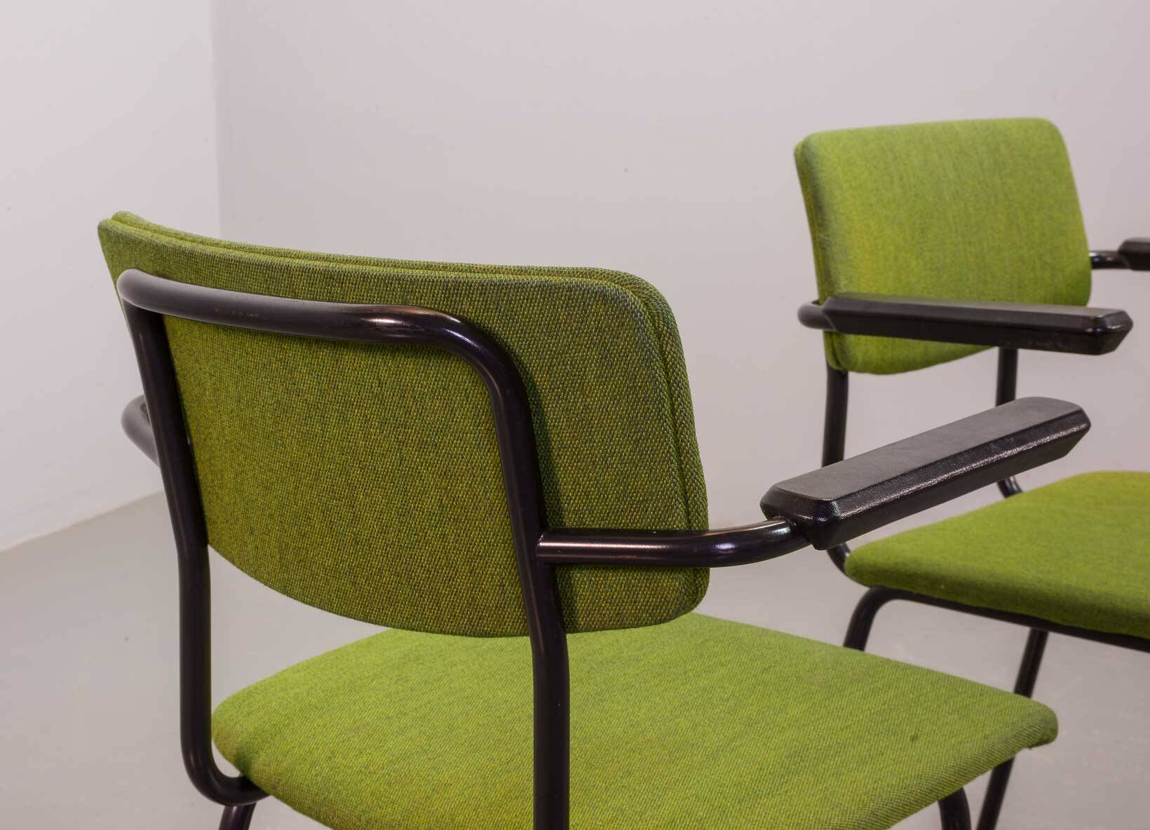 6 Dutch Design Gispen Dining Chairs Model 1235 by André Cordemeyer 1960s