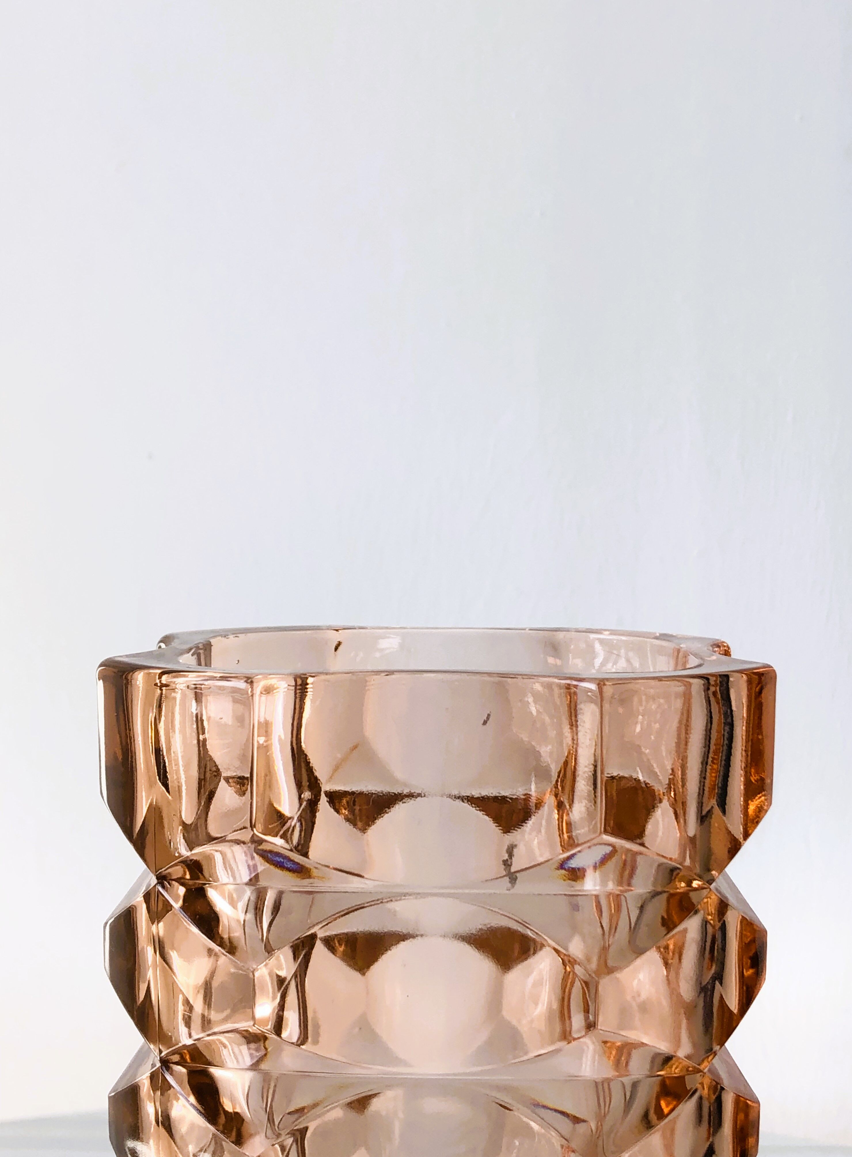 Pink thick glass vase, Windsor Rosaline Luminarc model