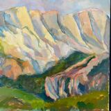 Signed mountain landscape