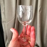 Suite of 11 engraved glass drip glasses from the 1930s 1940s