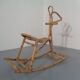 Large Bamboo Rocking Horse by Dirk van Sliedregt for Rohé Noordwolde, 1950s