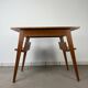 Compass leg desk, 1950s wood reconstitution style.
