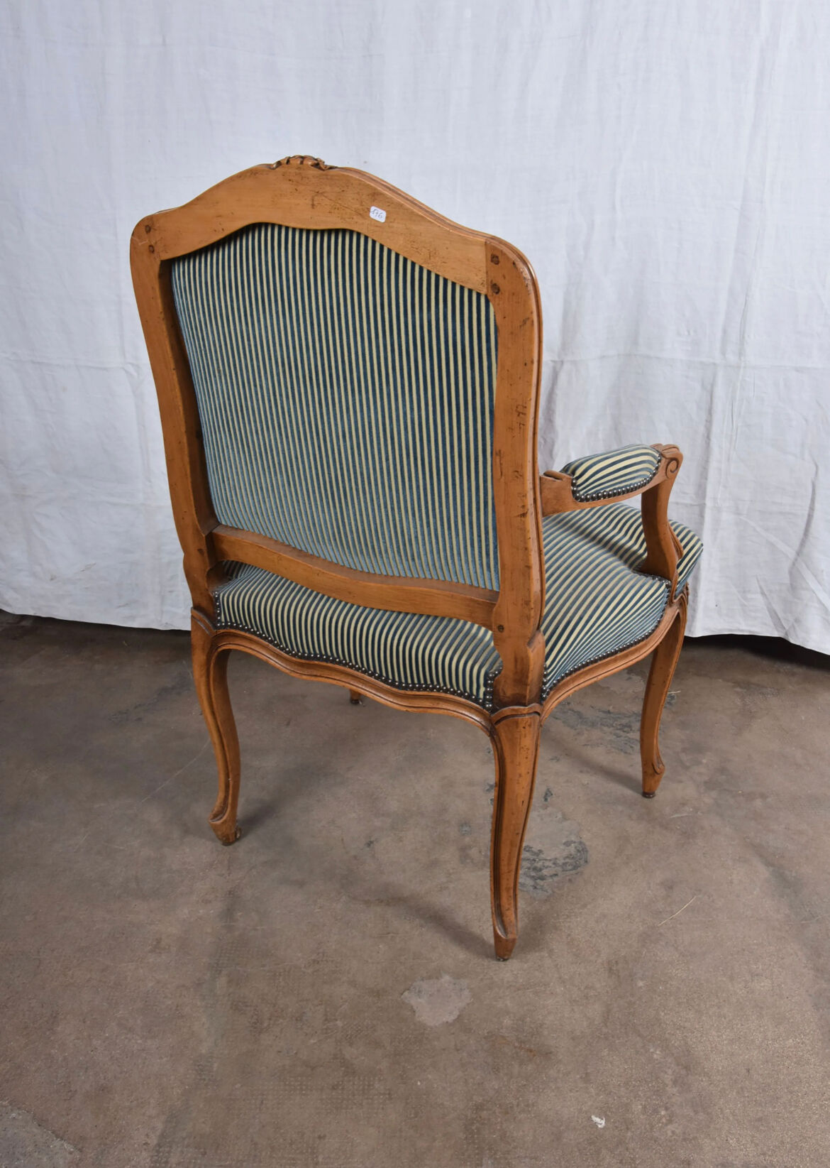 Louis XV style armchair striped velvet