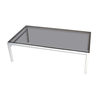 Chromium coffee table and 60s smoked glass