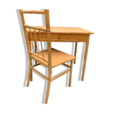 Desk and its vintage bamboo chair