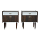 Pair of Vintage 1960s Nightstands — Rosewood & White Formica