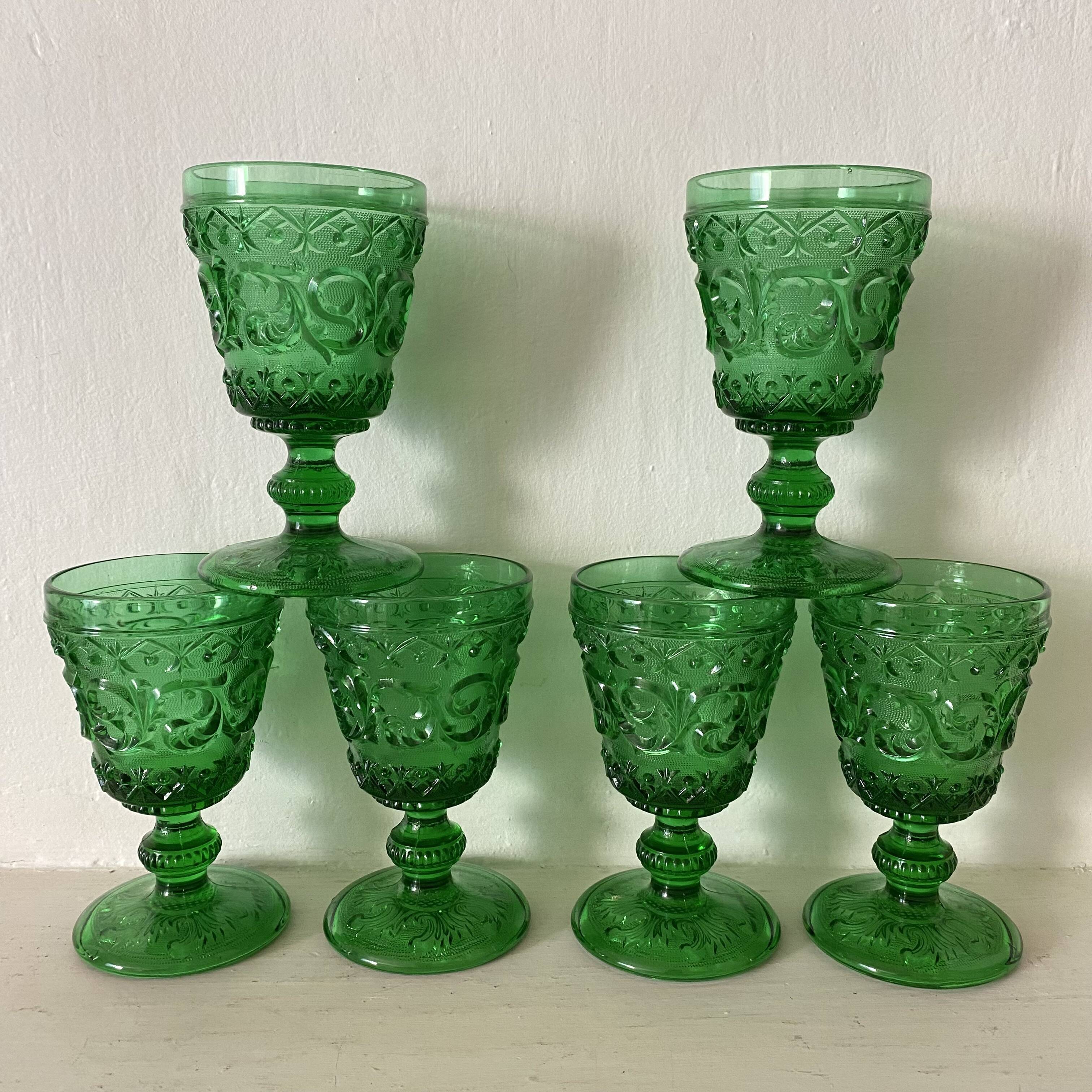 Baroque style stemmed glasses