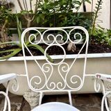 Fauteuil de jardin en fonte de fer blanche n°1