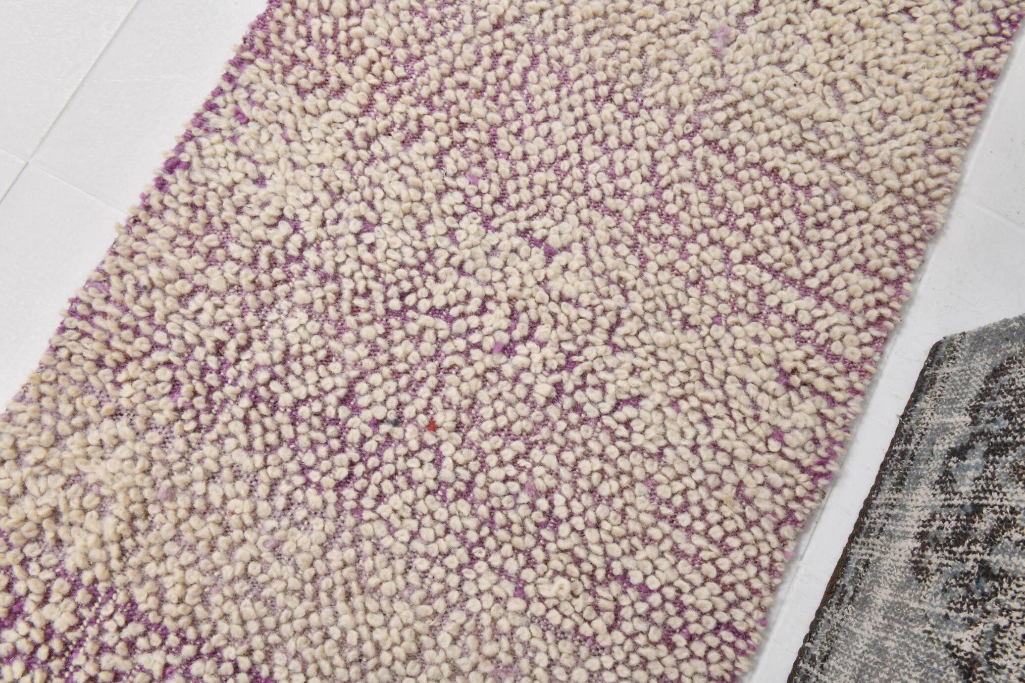 Tapis Kilim rose et beige 2x6, 68x178 cm