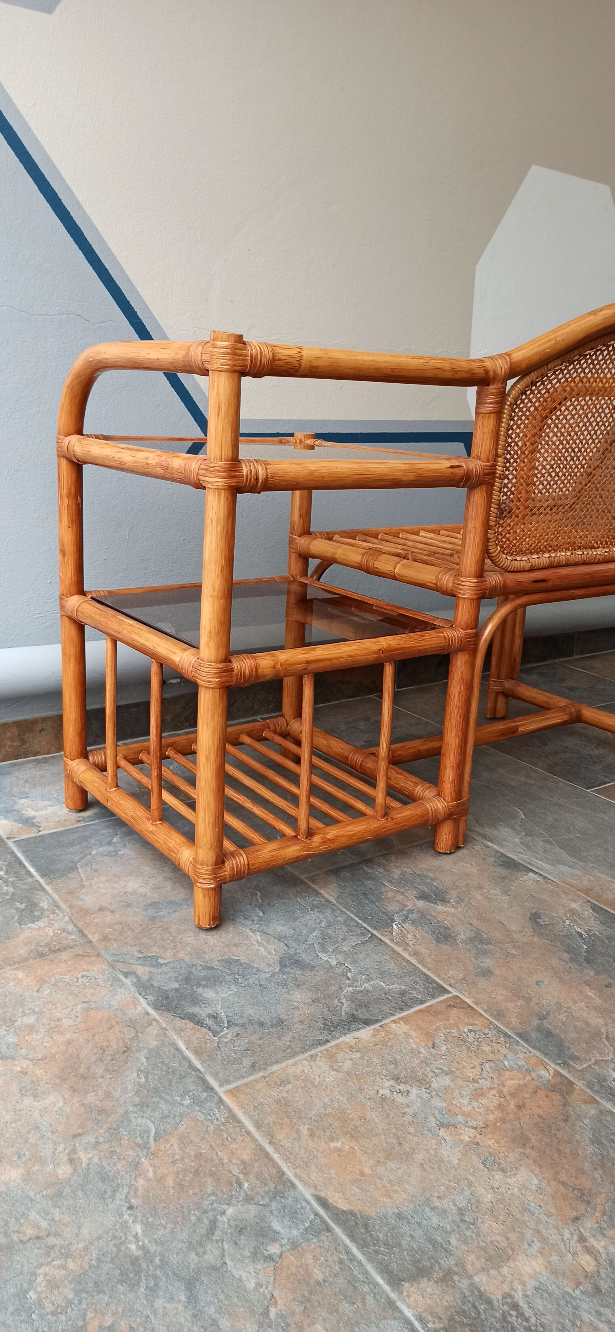 Furniture phone bamboo rattan and wicker