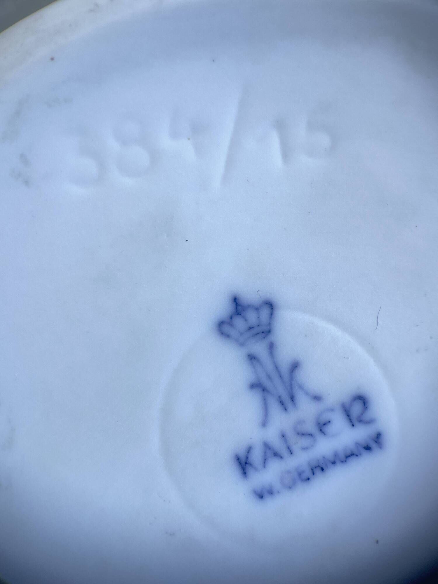 KAISER vase in biscuit porcelain with botanical relief, 1960s