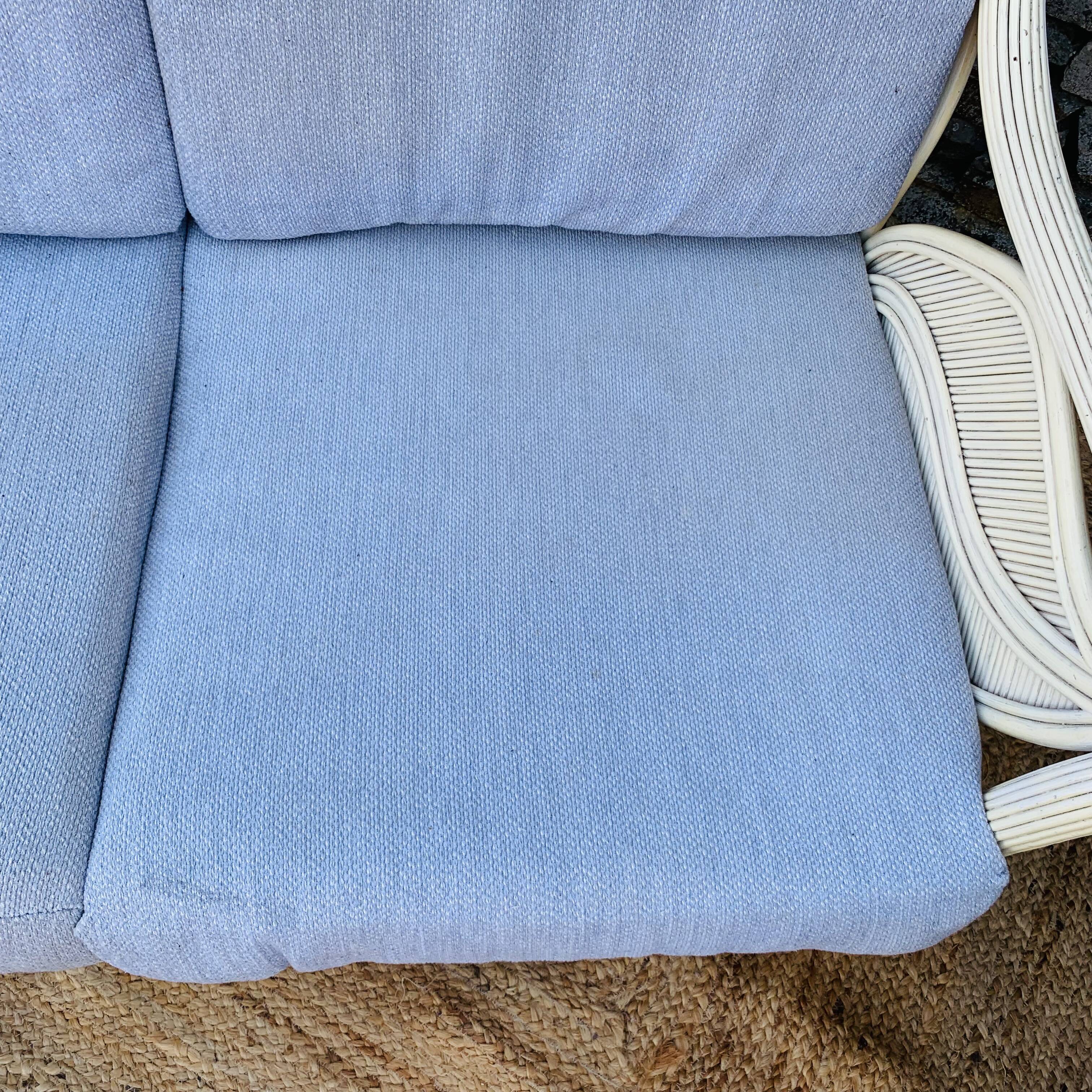 2 seater white rattan sofa