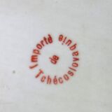 Vintage iridescent set of 6 egg cups, salt shaker, tray and pitchers