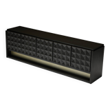 Brutalist Sideboard by De Coene in Stained Oak, Belgium, 1970s