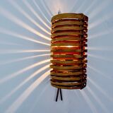 JA “Junco” caned rattan wall lamp by Coderch for Tunds, 1960, Spain
