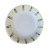 Hollow plate in enamelled ceramic FB number 63 design and vintage pattern