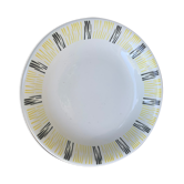 Hollow plate in enamelled ceramic FB number 63 design and vintage pattern