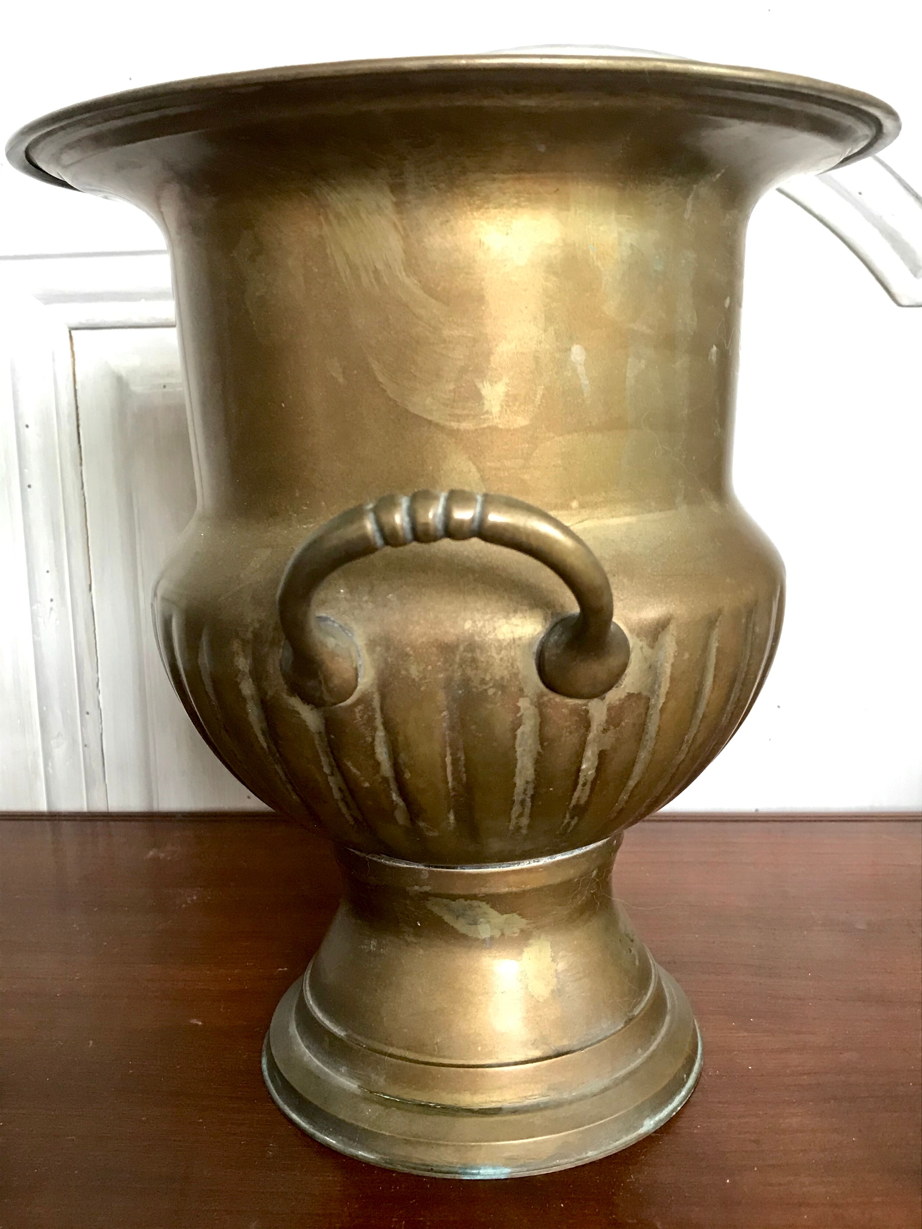 Cache-pot en laiton vintage