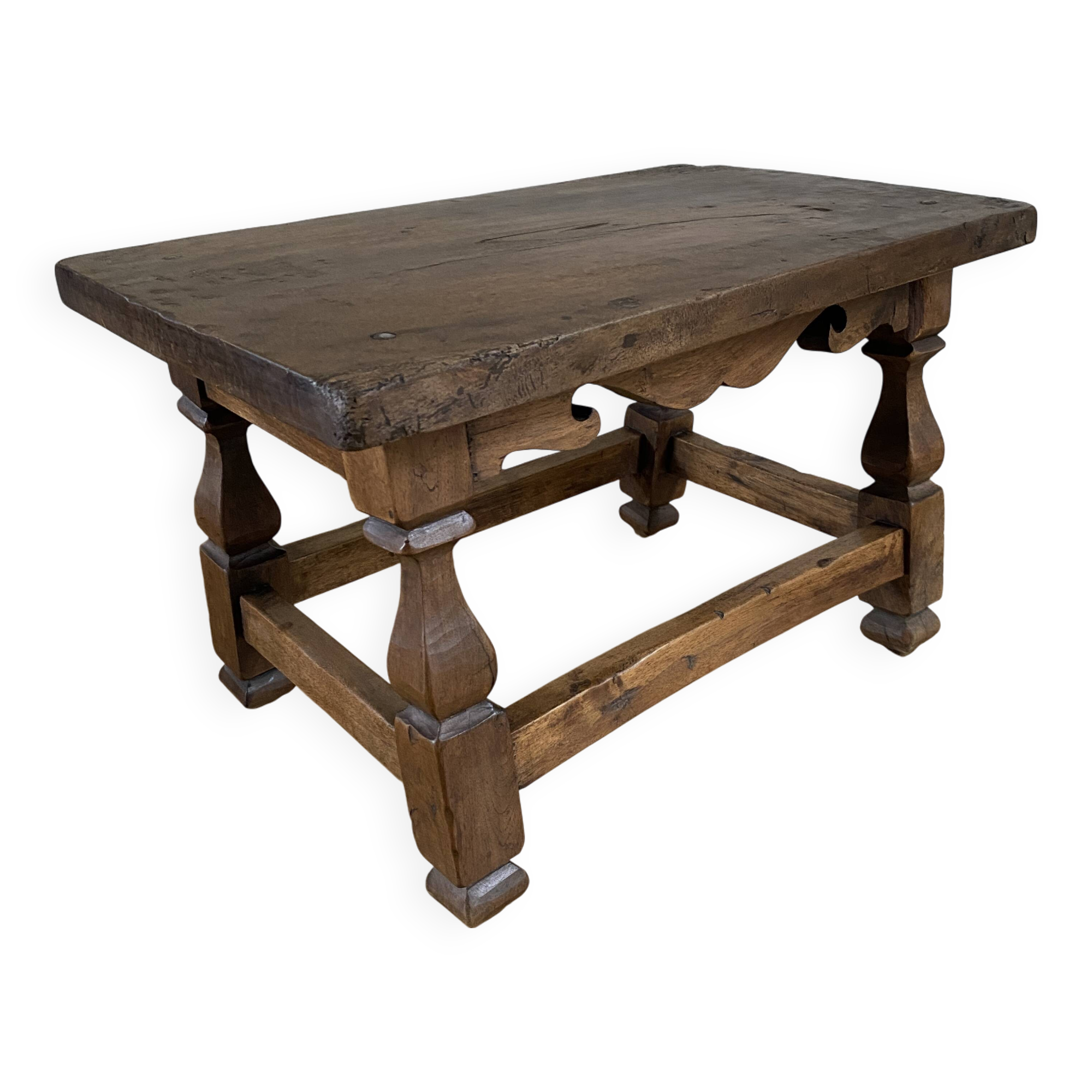 Vintage footrest - Vintage flower stand - Small low wooden stool