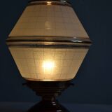 Art Deco table lamp with granite glass globe