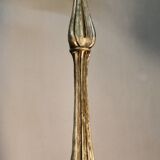 Floor lamp with wooden base