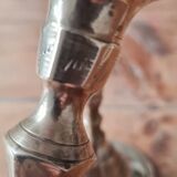 Paire de bougeoirs en laiton dorée
